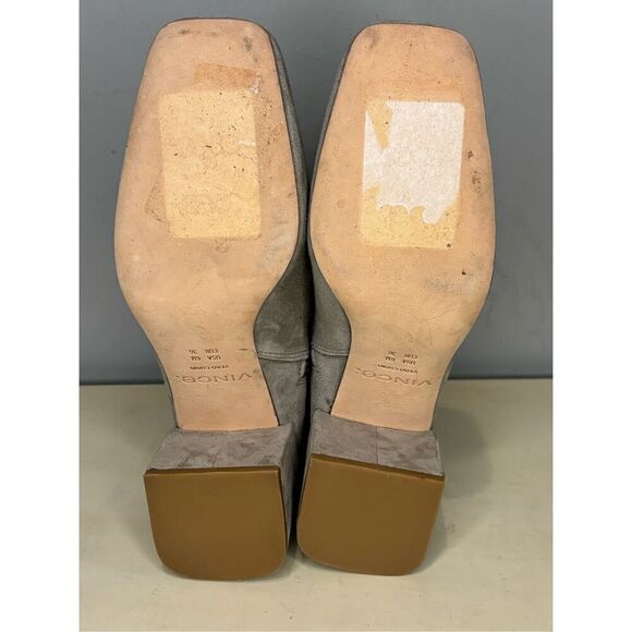 Vince Women's Kaye Suede Square Toe Block Heeled Bootie Grey Size 6 - Picture 6 of 10